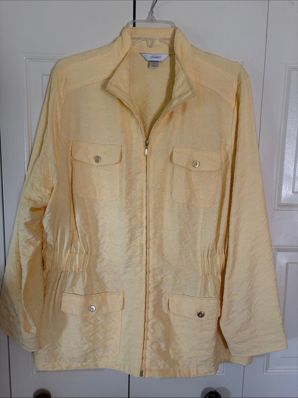 C&B Yellow Quilted Elegant Coastal Grandmother Upscale Preppy Timeless Size 1X